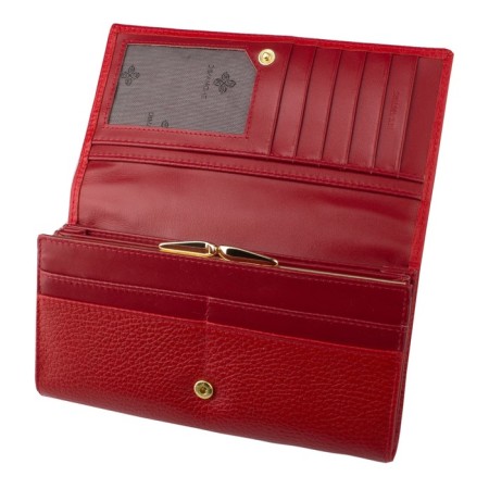 Purse with frame lock XL Nice, matte leather, red color-2