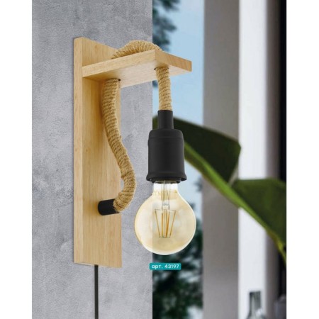 Bra Rampside, 1x28W, E27, steel, wood, black, brown-1