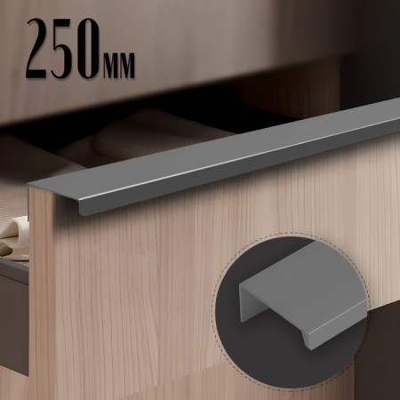 The handle Cappio RT001, L = 250 mm, m/o 192 mm, color graphite, 4 pcs.