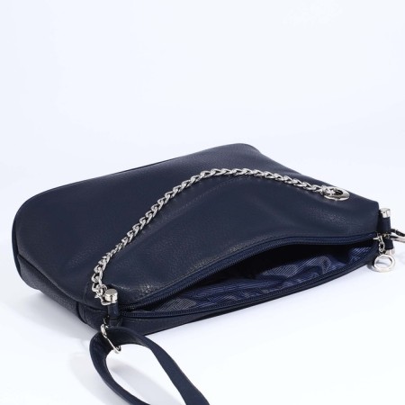 Janelli Cross-Bod with a zipper, external pocket, blue color-6