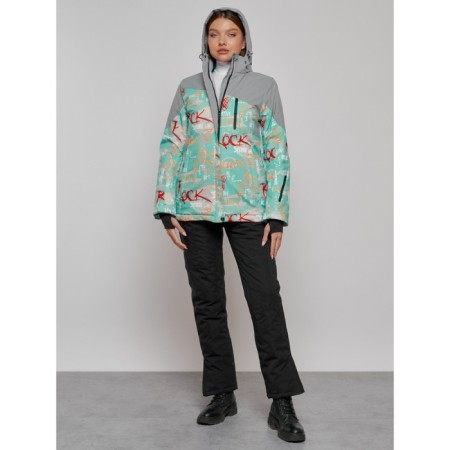 Ski jacket female winter, size 44, turquoise color-18