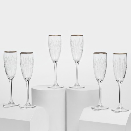 Set of glass glasses "Lavender", 170 ml, 6 pcs