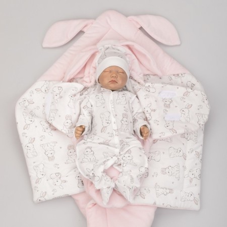 Set for discharge Demi-season Kinderlitto "Rabbit", 5 items, height 50-56 cm, pink color-1