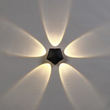Facade lamp “Iskra”, FSD-052, 5 W, 3000k, 5 rays, IP65, 220 V, plastic, black