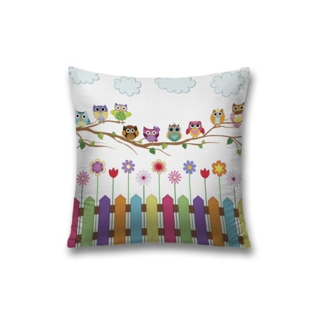 Decorative pillowcase "Funny owls", on lightning, size 45x45 cm