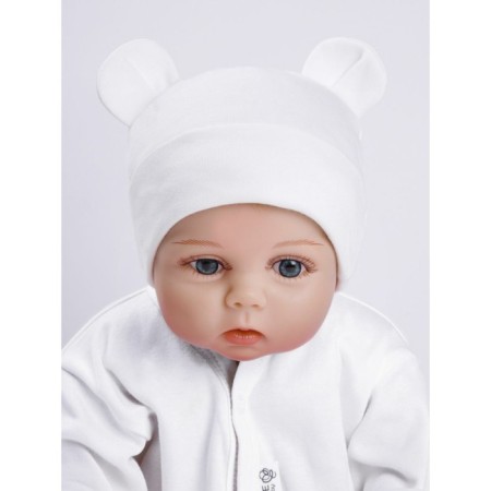 Children's cap Amarobaby Nature Essence Bear, size 38-40, Milk color-4
