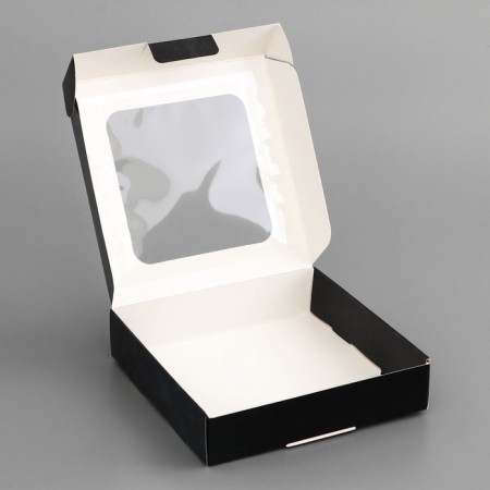 Box Gift team with a window, packaging, "February 23", 13 x 13 x 3 cm-3