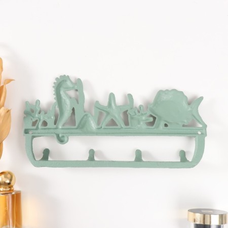Hooks decorative cast iron "Underwater World" Green Patina 15x29x3 cm-3