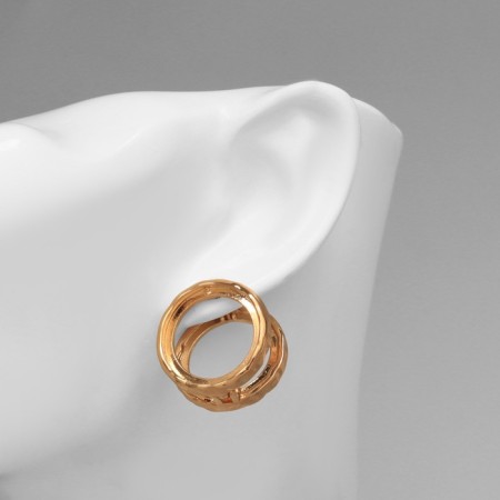 Earrings Metal "Chord" two circles, color gold-2