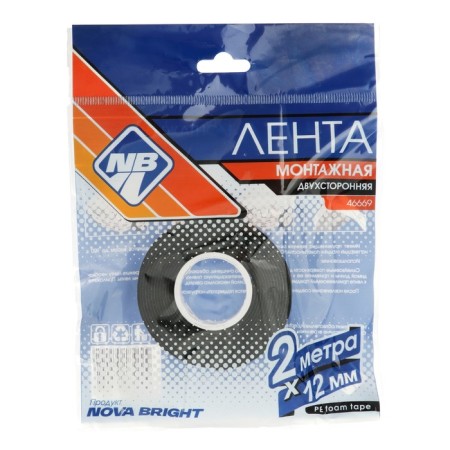 Bright nova Bright adhesive tape, on a foamed basis, 12 mm x 2 m-1