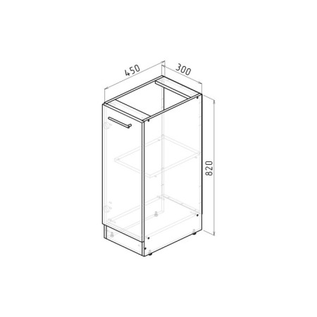Floor cabinet with 1 door suite, 300x450x820, white/light concrete/anthracite-1
