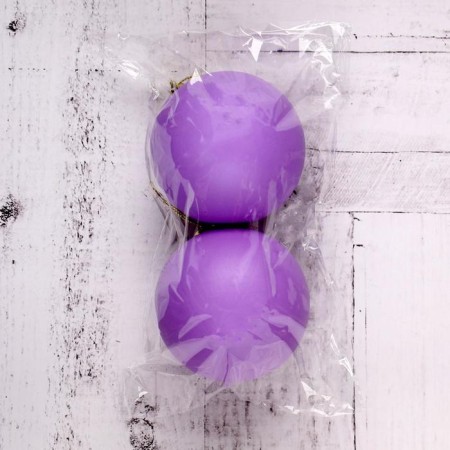 Set of balls plastic D-8 cm, 2 pcs "matte" purple-1