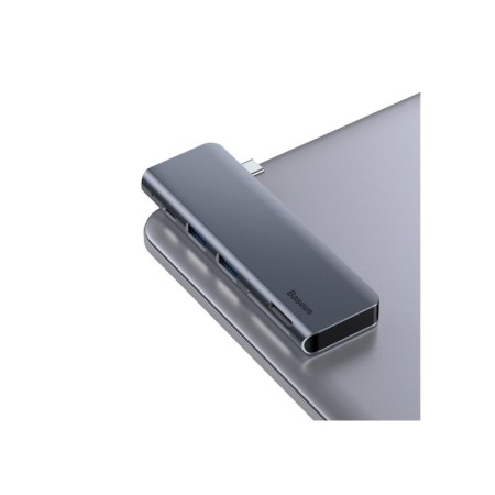 Adapter Lander (HUB) Baseus UCN3266, Type-C-2XUSB3.0 + HDMI + PD + TF/SD, Gray-7