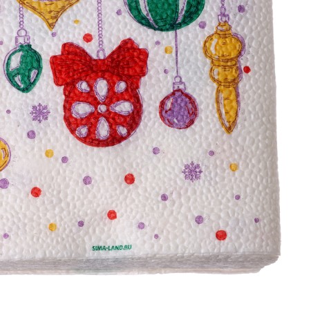 Paper napkins “Happy New Year”, balls, single -layer, 24x24 cm, set 20 pcs-4
