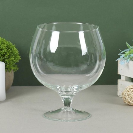 Vase "Brandy" glass on the leg D-11.5cm 19x16 cm, 2l 2072 transparent