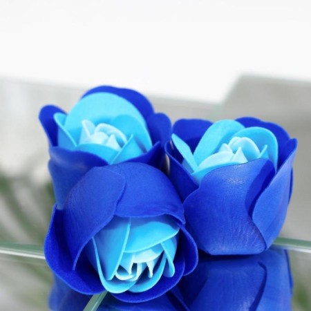 Soap roses, turquoise-blue, set 24 pcs.-3