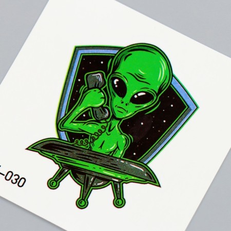 Tattoo on the body color "Calling from Cosmos" 6x6 cm-2