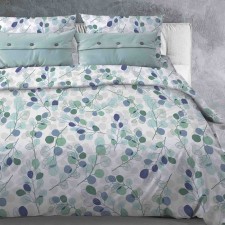 Bed linen 2 joint venture eucalyptus, blue, 175x210 cm, 175x210 cm, 70x70 cm 2pcs, calico, 105 g/m, 100% cotton