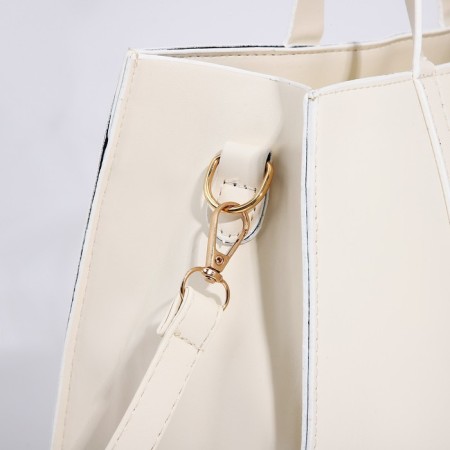 Bag Female Tout with zipper, milk color-4