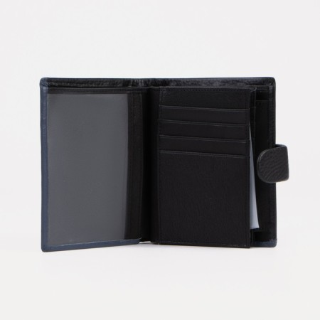 Male purse on the button for auto documents and passports, black color-3