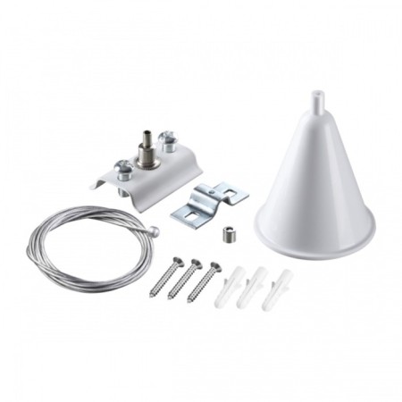 Suspending kit with a 2-meter cable for a single-phase two-core busbar NOVOTECH, white color