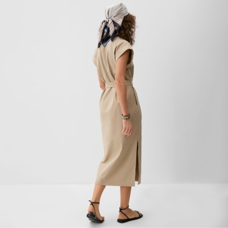 Women's dress Minaku: Safari Midi Beige Color, Rr. 48-4