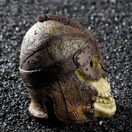 Decor for the Aquarium "Skull in the helmet", 11 x 9 x 12 cm-2