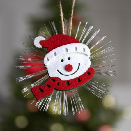 Light suspension "Snowman" 10 cm, batteries LR44x3, glow of multi-1