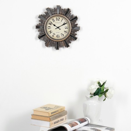 Wall clock, series: interior, "rays of the sun", d-30 cm, brown-1