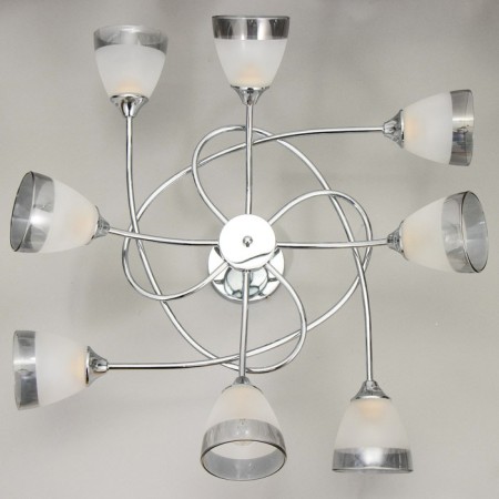 Chandelier "Eva" 8x60W E27 chrome 75x75x27cm svk-6