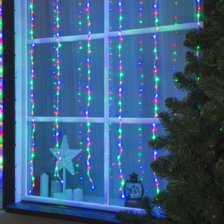 Girlyanda "Waterfall" 2 × 1.5 m, IP44, transparent thread, 400 LED, glow of multi, 8 modes, 220 V