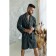 Tainted male bathrobe, size 48, graphite color