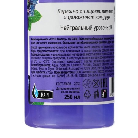 Cream-soap antibacterial Rain Blueberry-vasilery dispenser, 250 ml-1