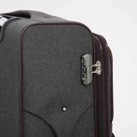 Big suitcase 28 ", a lightning department, code castle, 3 wheels, 2 outer pockets, brown color-4