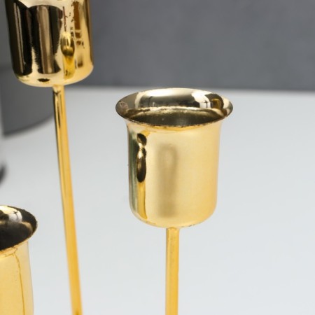 Summary Metal for 3 candles "ascent" gold 16x9x9 cm-3