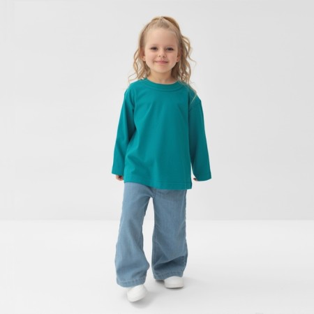 Longsliv children's minku, turquoise color, height 116 cm-1