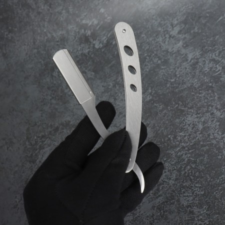 Dangerous razor, shavett, without blades, 13.3 × 21 × 2.8 cm, steel, silver color-8