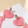 Acryl Love earrings, sparkles, coral color
