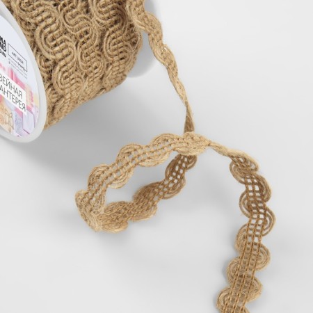 Weep decorative canvas “wave”, 10 mm, 10 ± 0.5 m, beige color-2