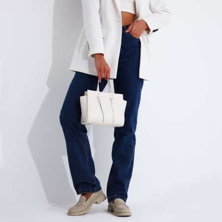Bag Female Tout with zipper, white color-7