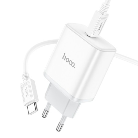 Network charger Hoco C104A, 1 Type-C, Type-C cable-Type-C, 1 m, white-3