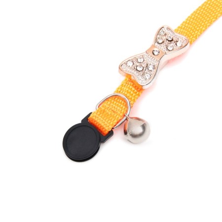 Koshachi collar "bow" with rhinestones, 30 x 1 cm, orange-6