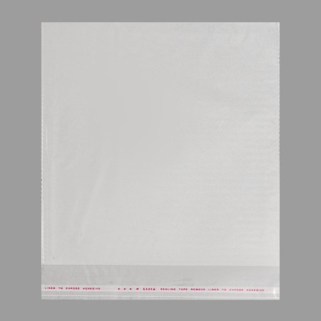 BOPP package with adhesive valve, transparent 25 x 32/4 cm, 25 μm