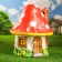 Garden figure "Mushroom House Medium" 36x44cm