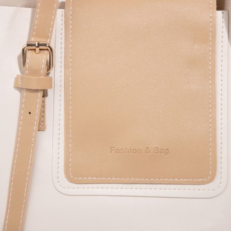 Zipper bag with lightning, beige color-3