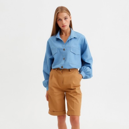 Shorts Women Bermuda Minaku: Enjoy, Brown color, rr 42