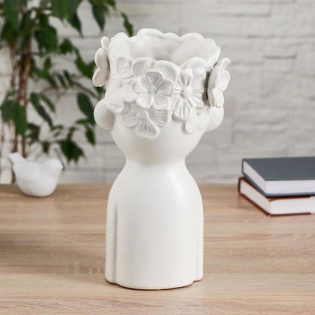 VAZA Ceramics Table "Blooming View" 11x27 cm, white-2