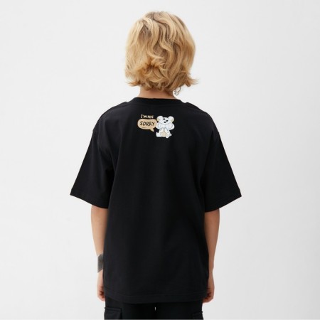 Children's Minaku T -shirt, black color, height 140 cm-3