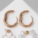 Earrings with the removable element "Transformer" Clover-heart, white-beige color in gold