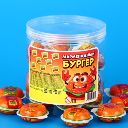Chewing marmalade "Burger", 10 g
